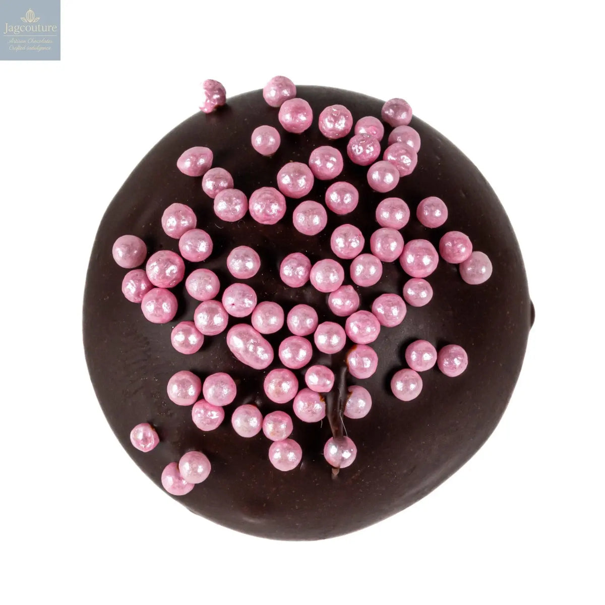 Raspberry truffle - flavoured oatmilk ganache in dark chocolate 12.8g - Jag Couture Chocolates