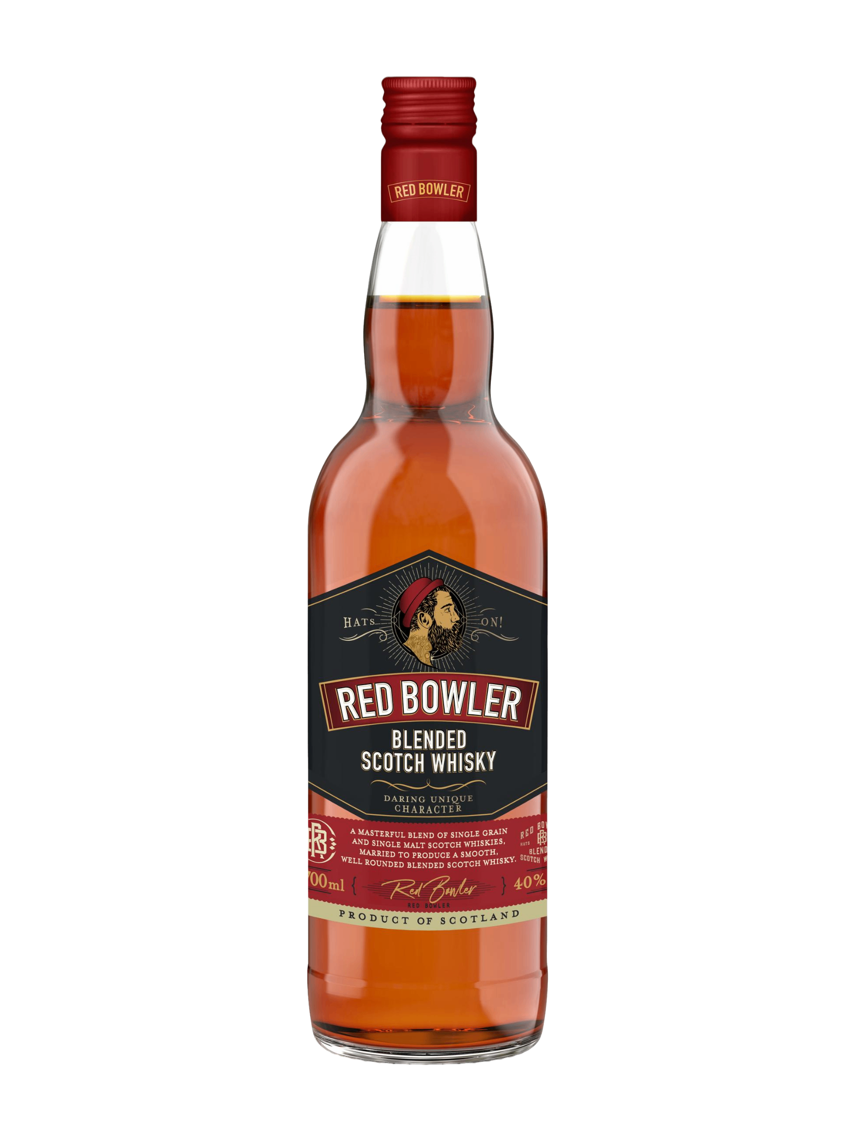 Red Bowler Blended Scotch Whisky with 2 glasses 700ml 40% ABV