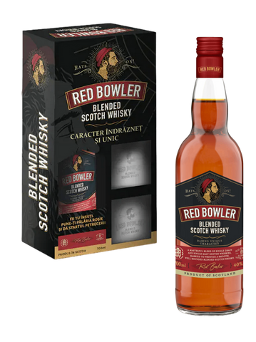 Red Bowler Blended Scotch Whisky with 2 glasses 700ml 40% ABV
