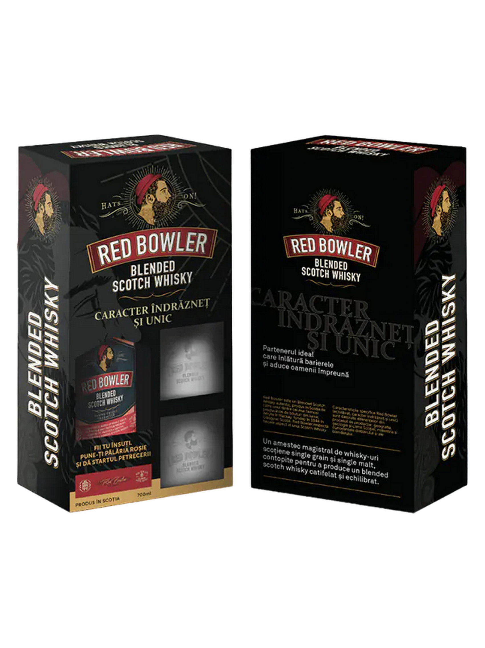Red Bowler Blended Scotch Whisky with 2 glasses 700ml 40% ABV