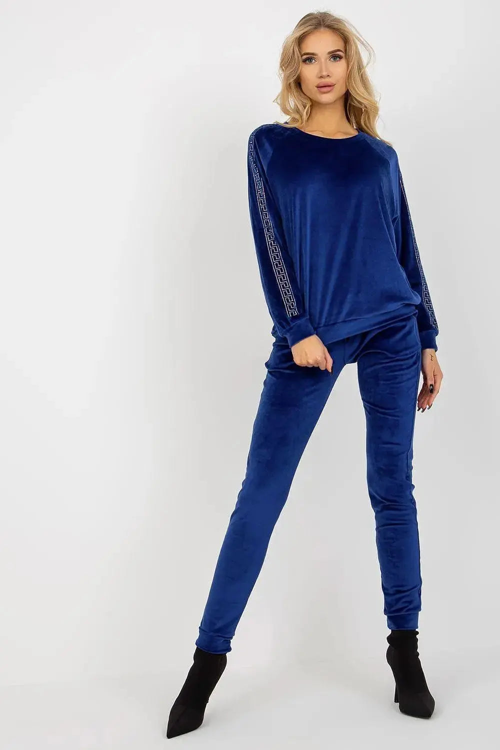 Relevance Velour blouse and long pants set
