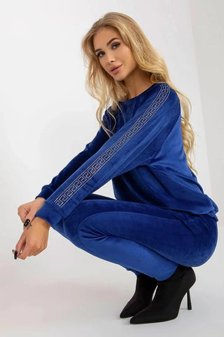 Relevance Velour blouse and long pants set
