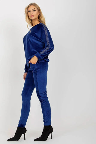 Relevance Velour blouse and long pants set