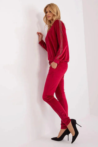 Relevance Velour blouse and long pants set