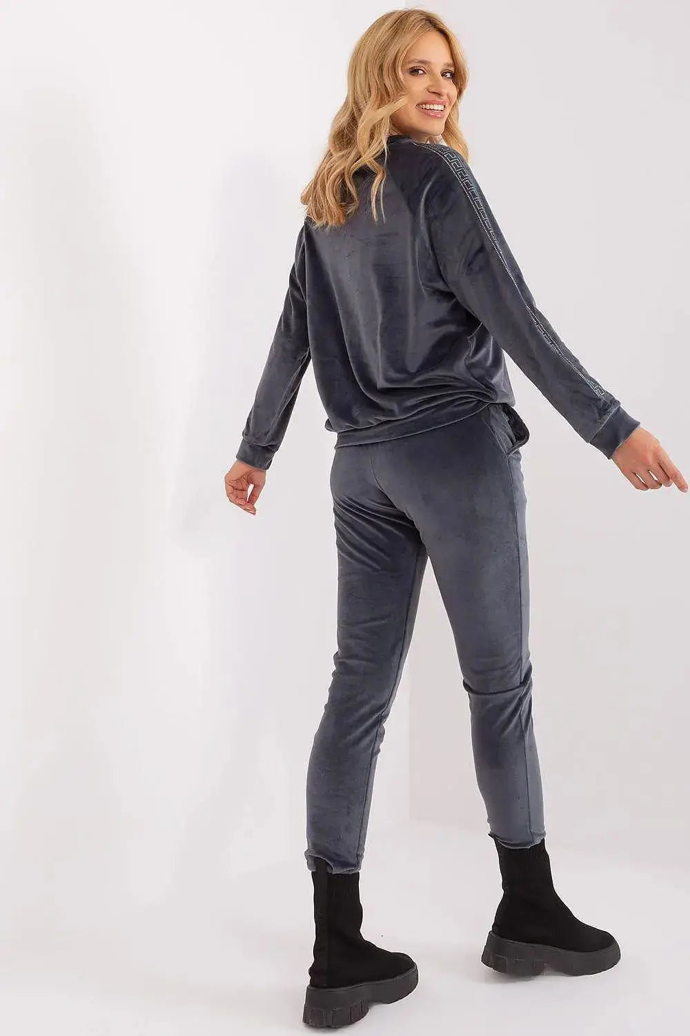 Relevance Velour blouse and long pants set