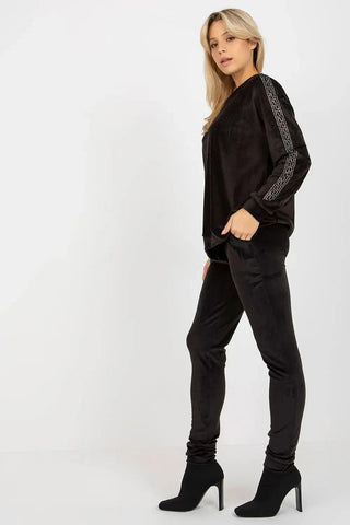 Relevance Velour blouse and long pants set