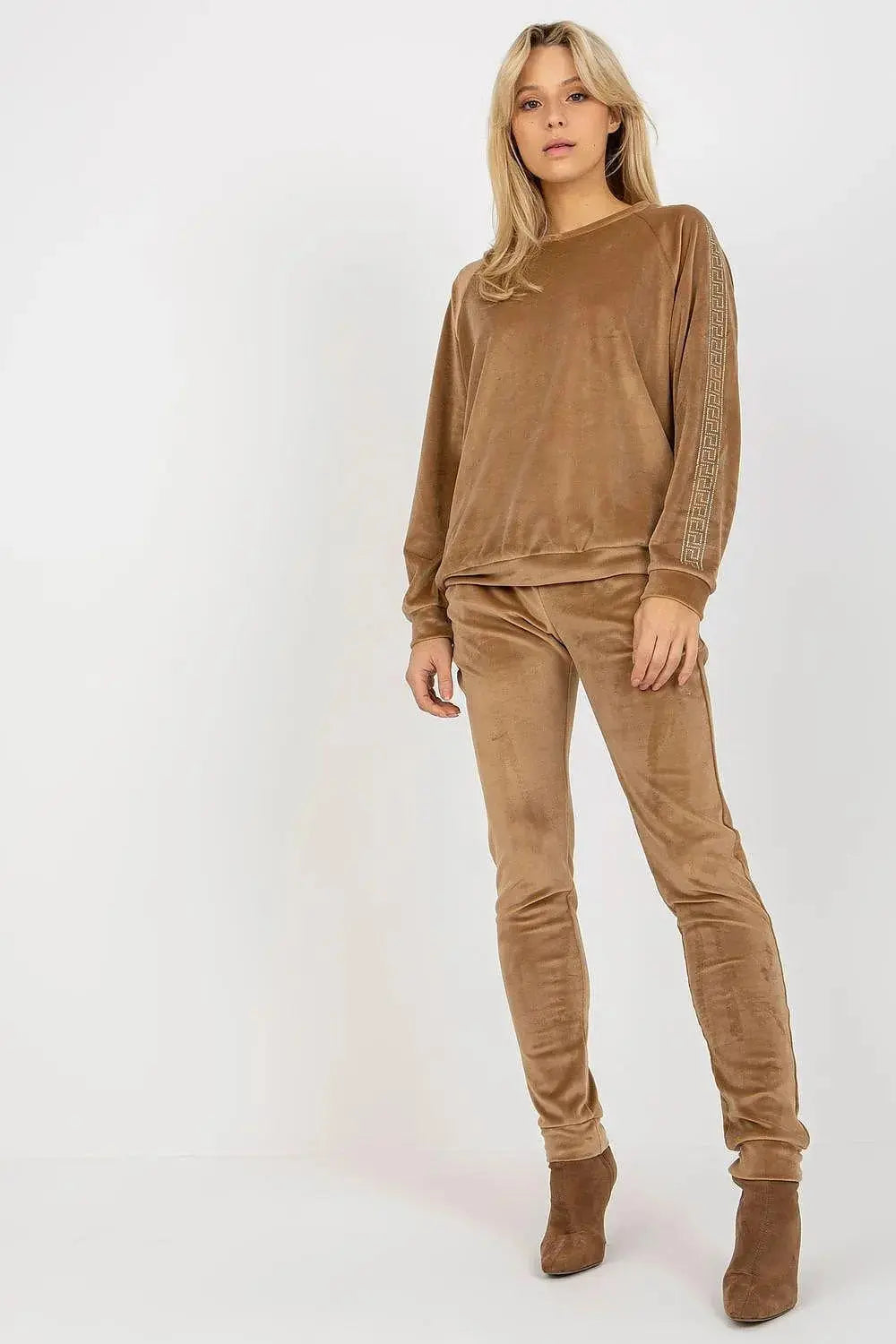Relevance Velour blouse and long pants set