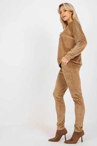 Relevance Velour blouse and long pants set