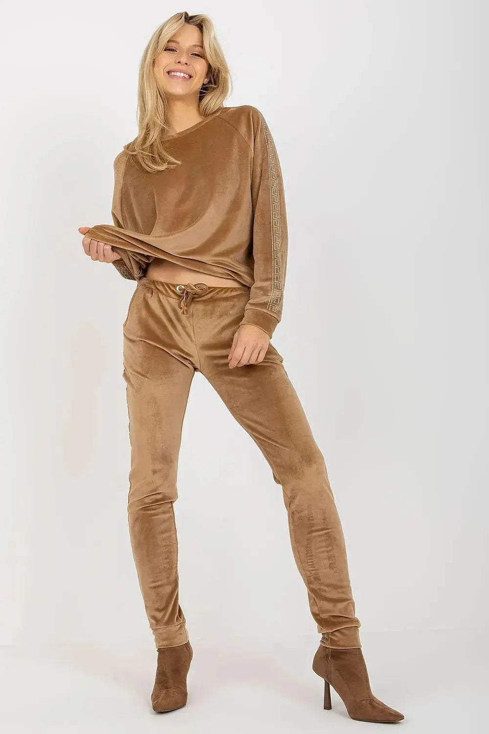 Relevance Velour blouse and long pants set