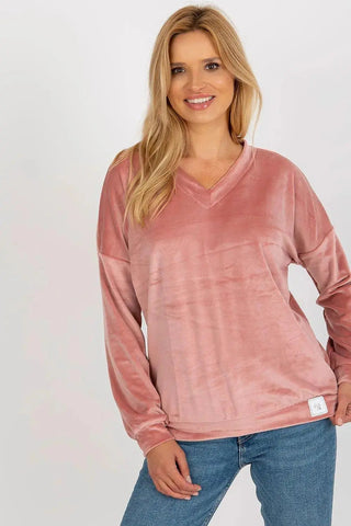 Relevance casual styling velour sweatshirt