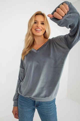 Relevance casual styling velour sweatshirt