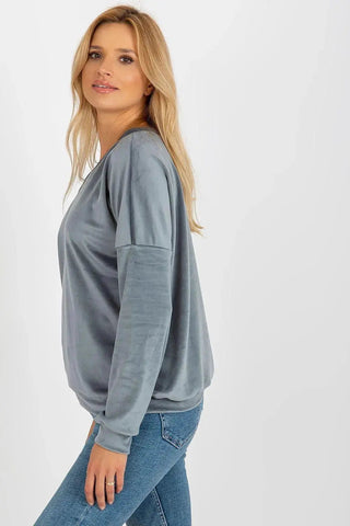 Relevance casual styling velour sweatshirt