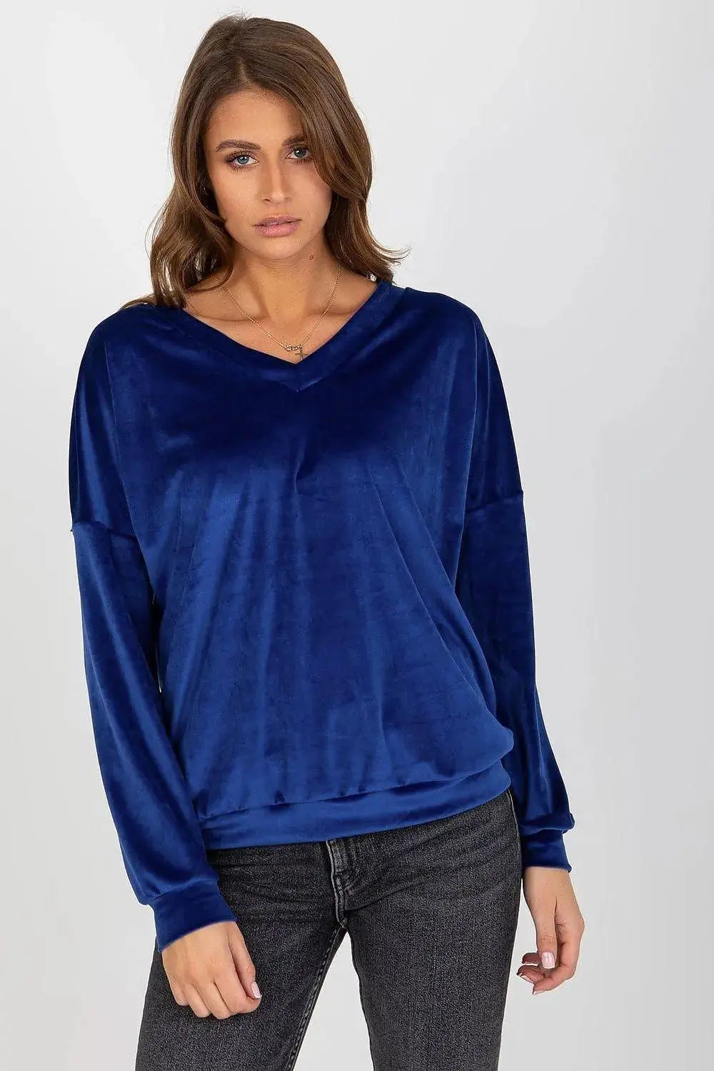 Relevance casual styling velour sweatshirt