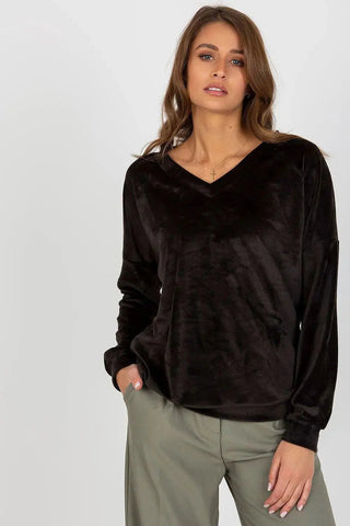 Relevance casual styling velour sweatshirt
