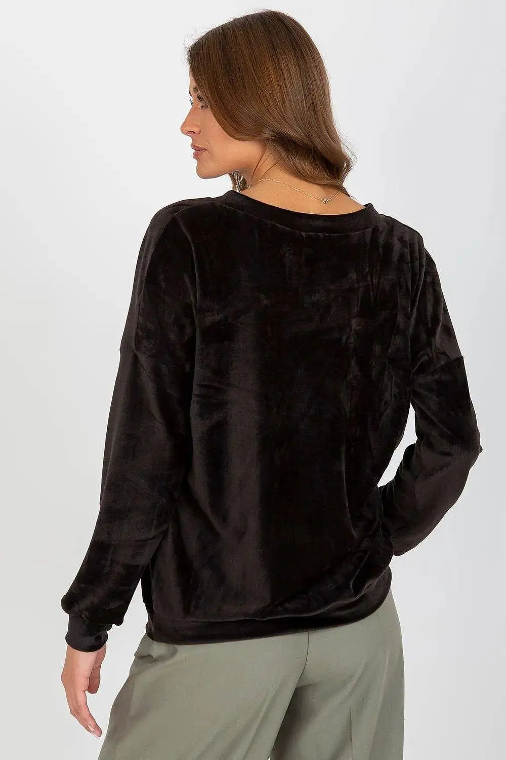 Relevance casual styling velour sweatshirt