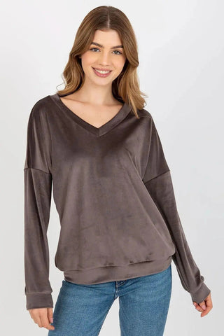 Relevance casual styling velour sweatshirt