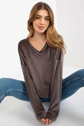 Relevance casual styling velour sweatshirt