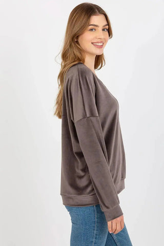 Relevance casual styling velour sweatshirt