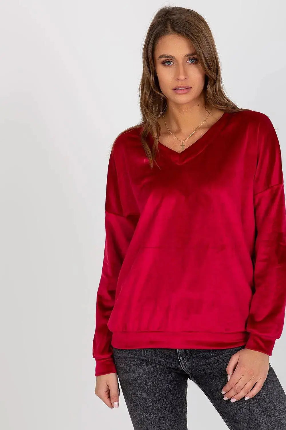 Relevance casual styling velour sweatshirt