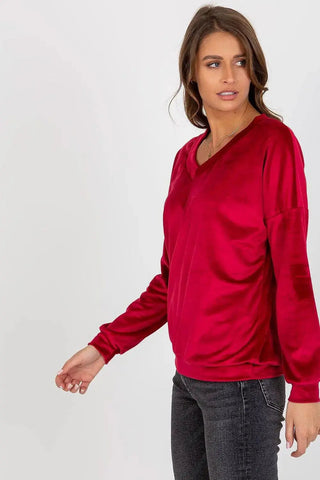 Relevance casual styling velour sweatshirt