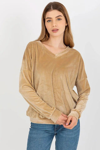Relevance casual styling velour sweatshirt