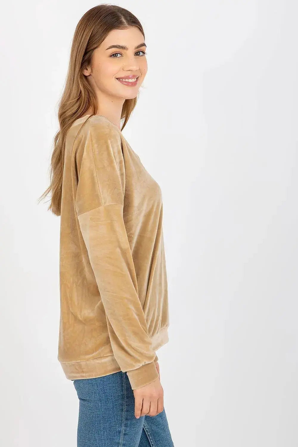 Relevance casual styling velour sweatshirt
