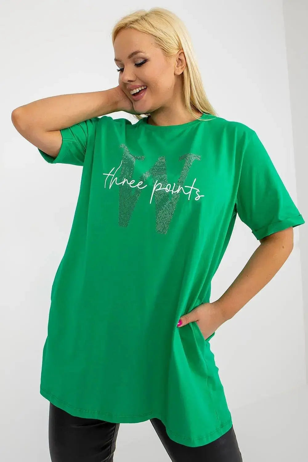 Relevance short sleeves and round neckline blouse