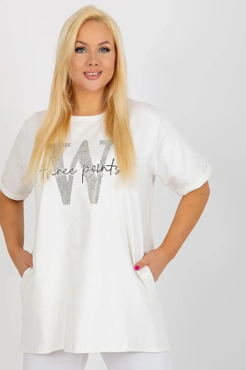 Relevance short sleeves and round neckline blouse