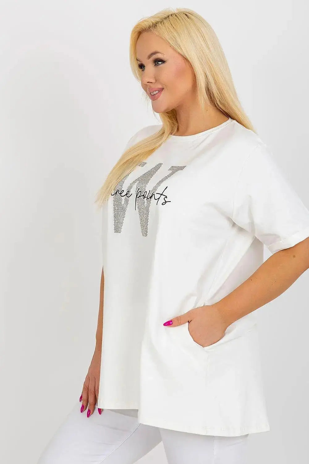Relevance short sleeves and round neckline blouse
