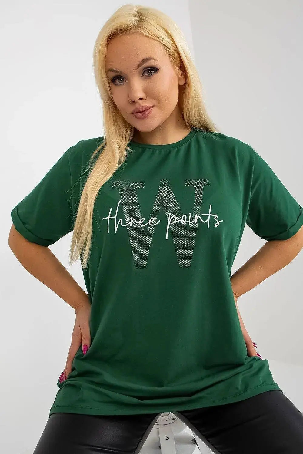Relevance short sleeves and round neckline blouse