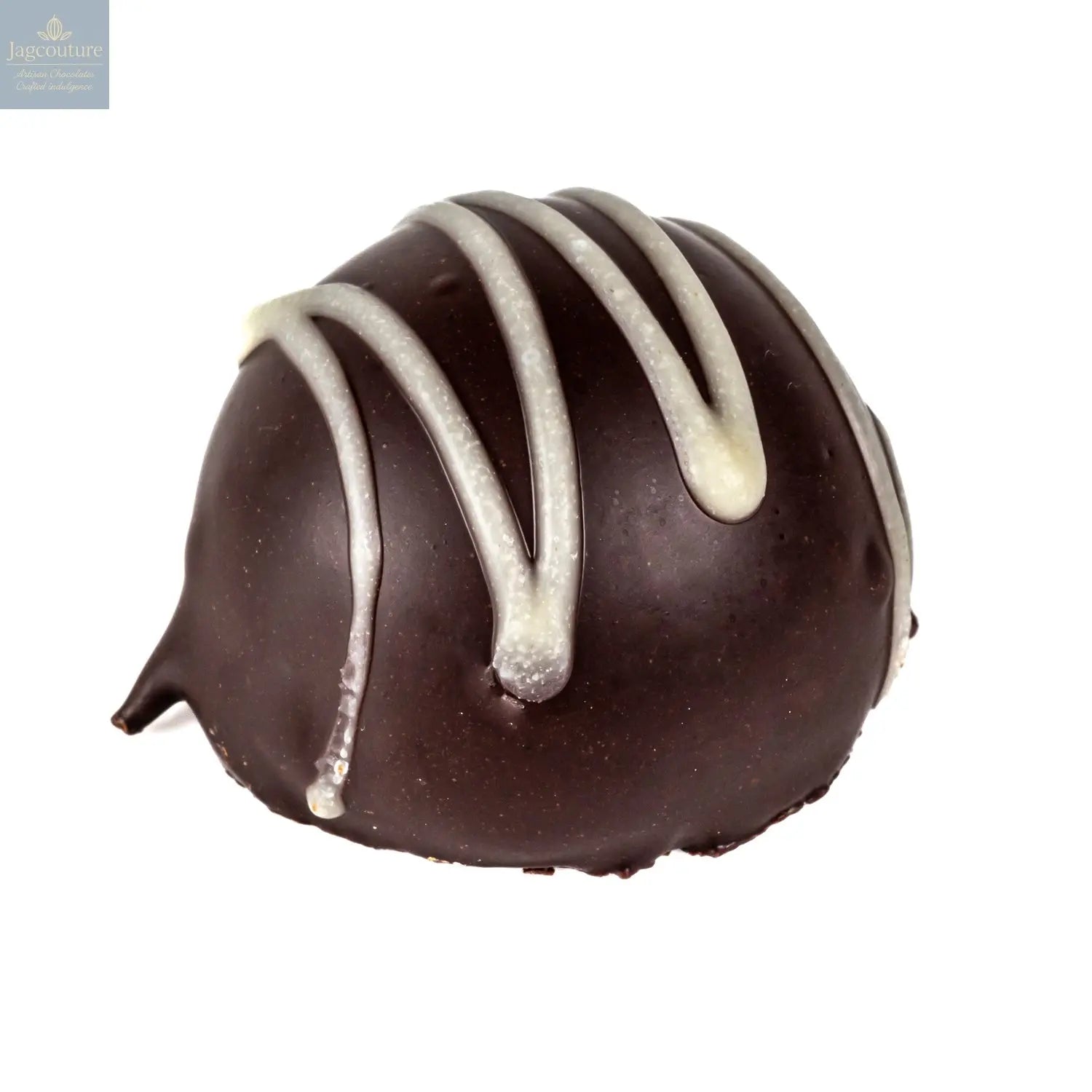 Rhubarb Fruit Cream - flavoured fondant cream in dark chocolate 13g - Jag Couture Chocolates