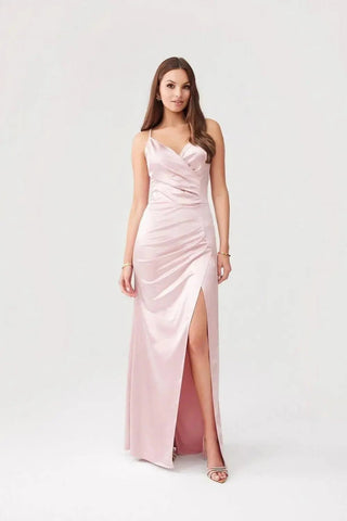 Roco Fashion Lamelia maxi dress with an open back is made of delicate and soft-touch fabric