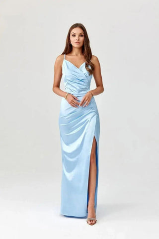 Roco Fashion Lamelia maxi dress with an open back is made of delicate and soft-touch fabric