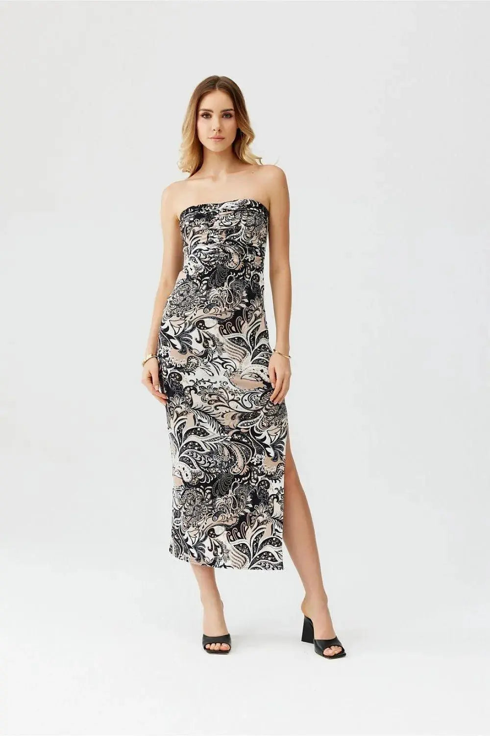 Roco Fashion elastic patterned zuri dress