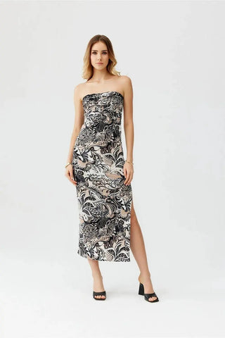 Roco Fashion elastic patterned zuri dress