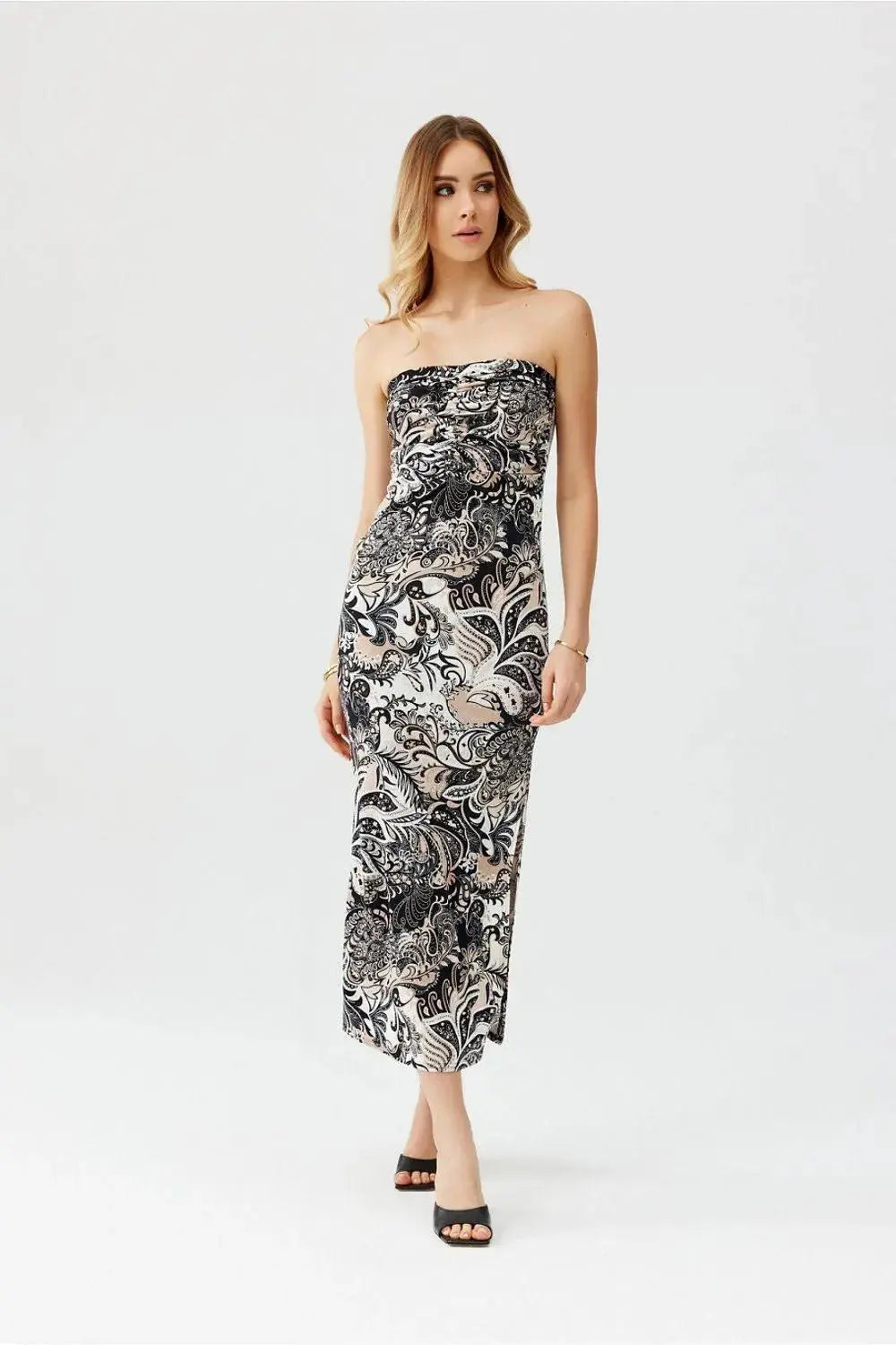 Roco Fashion elastic patterned zuri dress