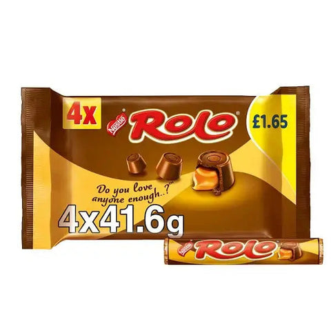 Rolo Milk Chocolate & Toffee Tube 4 Pack Multipack 166.4g (Case of 12)