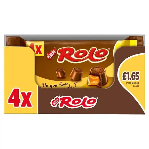 Rolo Milk Chocolate & Toffee Tube 4 Pack Multipack 166.4g (Case of 12)