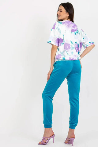 Rue Paris Velour Blouse and Pants Set