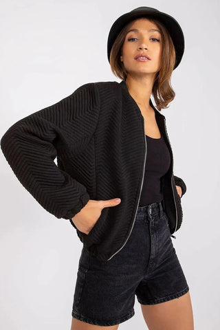 Rue Paris black long sleeve denim jacket
