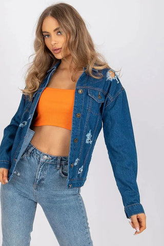 Rue Paris black long sleeve denim jacket
