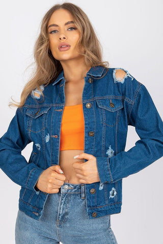 Rue Paris black long sleeve denim jacket
