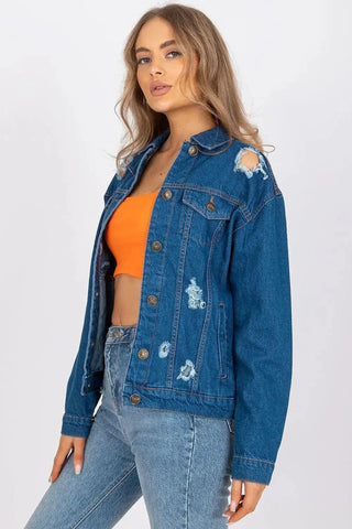 Rue Paris black long sleeve denim jacket