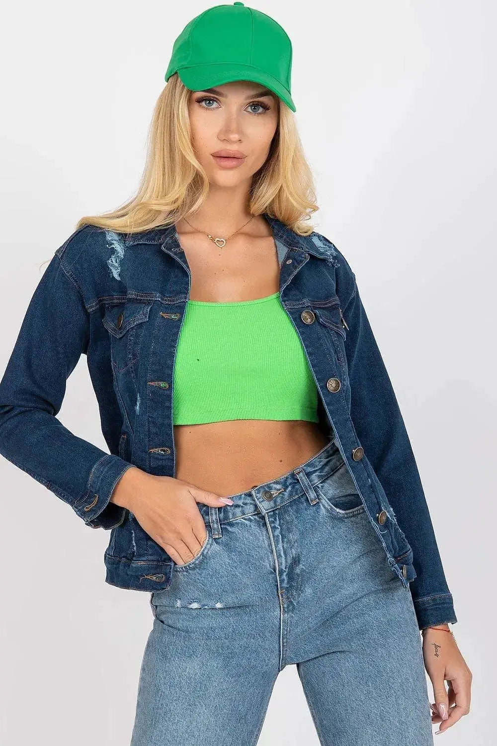 Rue Paris black long sleeve denim jacket