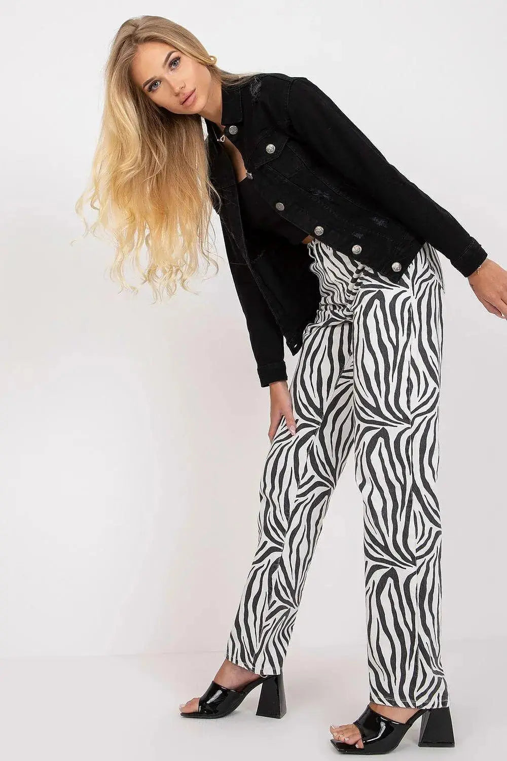 Rue Paris black long sleeve denim jacket