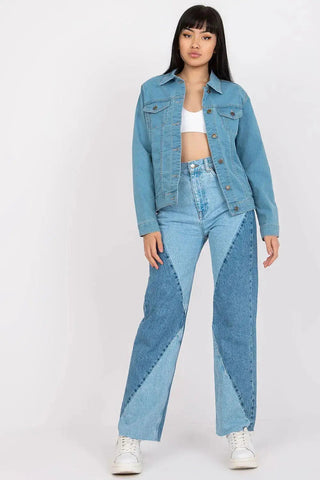 Rue Paris classic light blue denim jacket