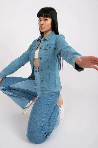Rue Paris classic light blue denim jacket
