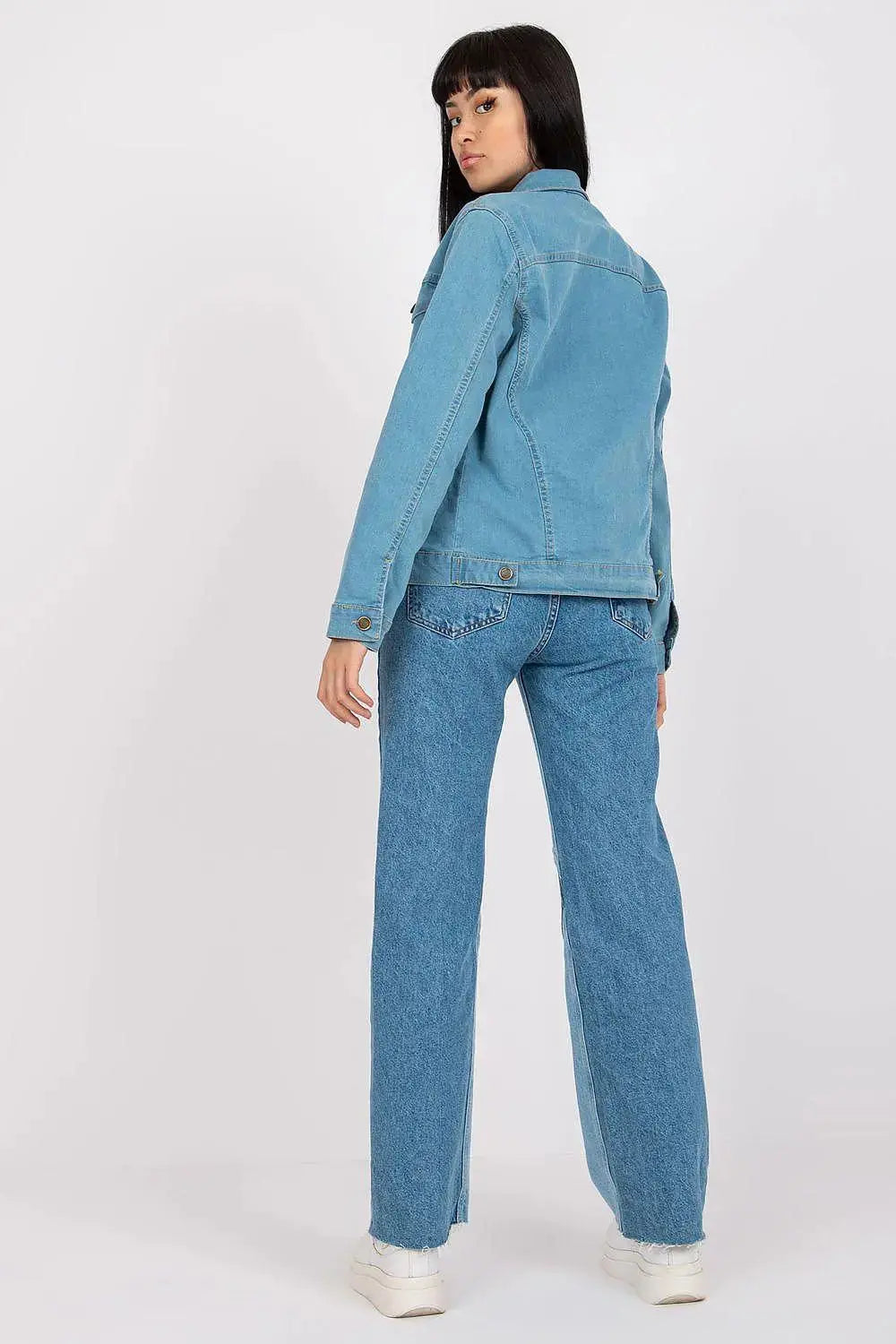 Rue Paris classic light blue denim jacket
