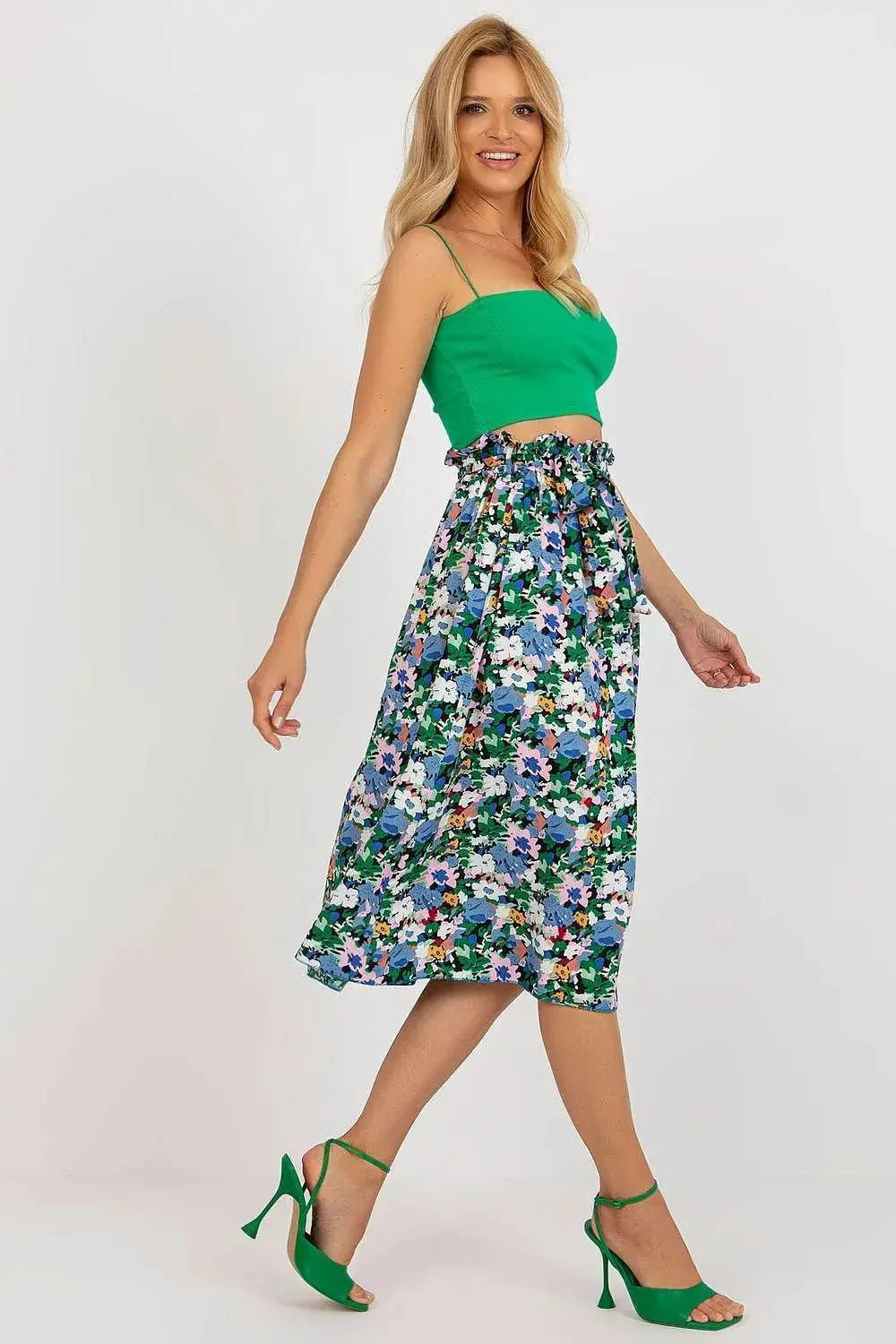 Rue Paris floral fabric skirt
