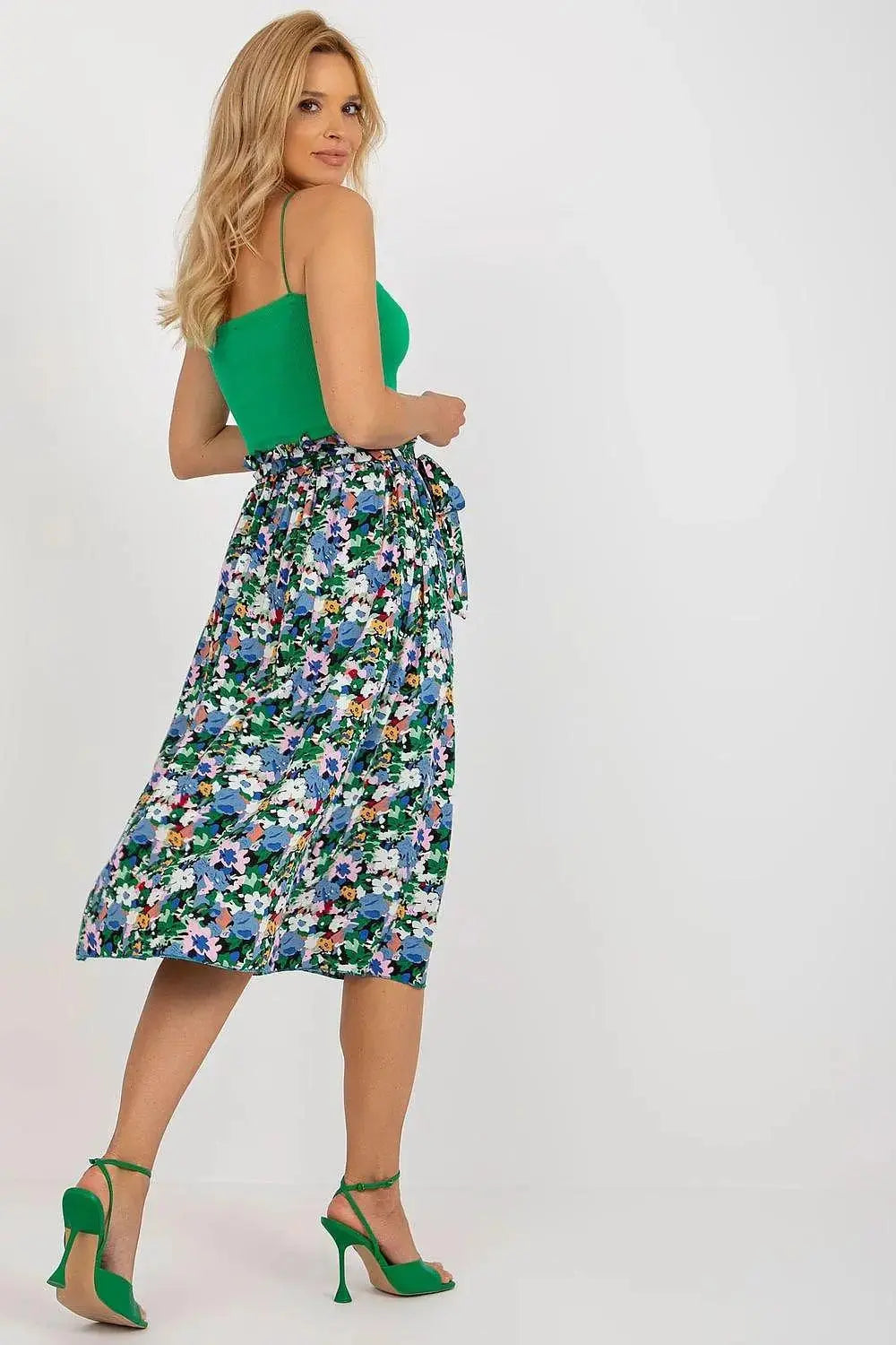 Rue Paris floral fabric skirt